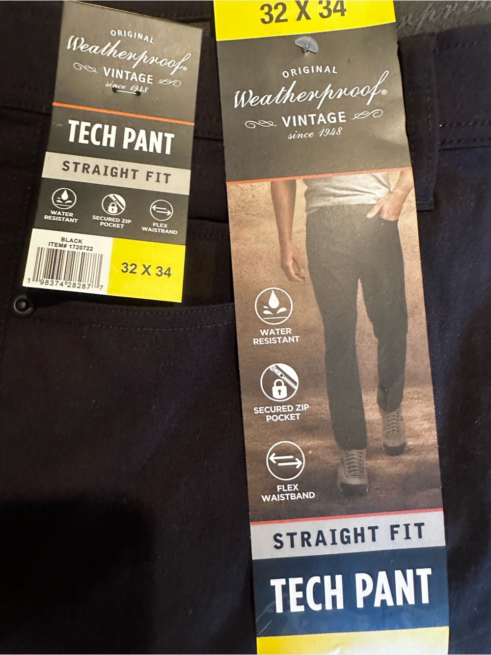 Weatherproof Men's Black Tech Pant - Straight Fit (Weatherproof)